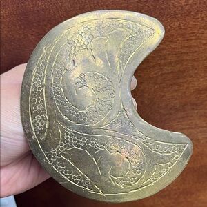 Vintage Gold Crescent Moon belt buckle